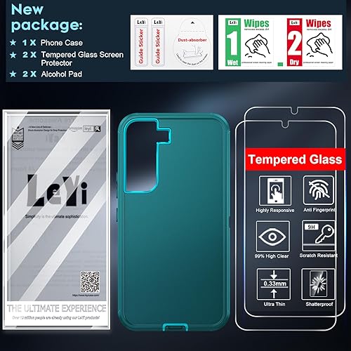 Miniatura 8 de LeYi Funda compatible con el teléfono S22 No es compatible con S22 UltraPlus+ con 2 protectores de pantalla, funda resistente 3 en 1 para Samsung