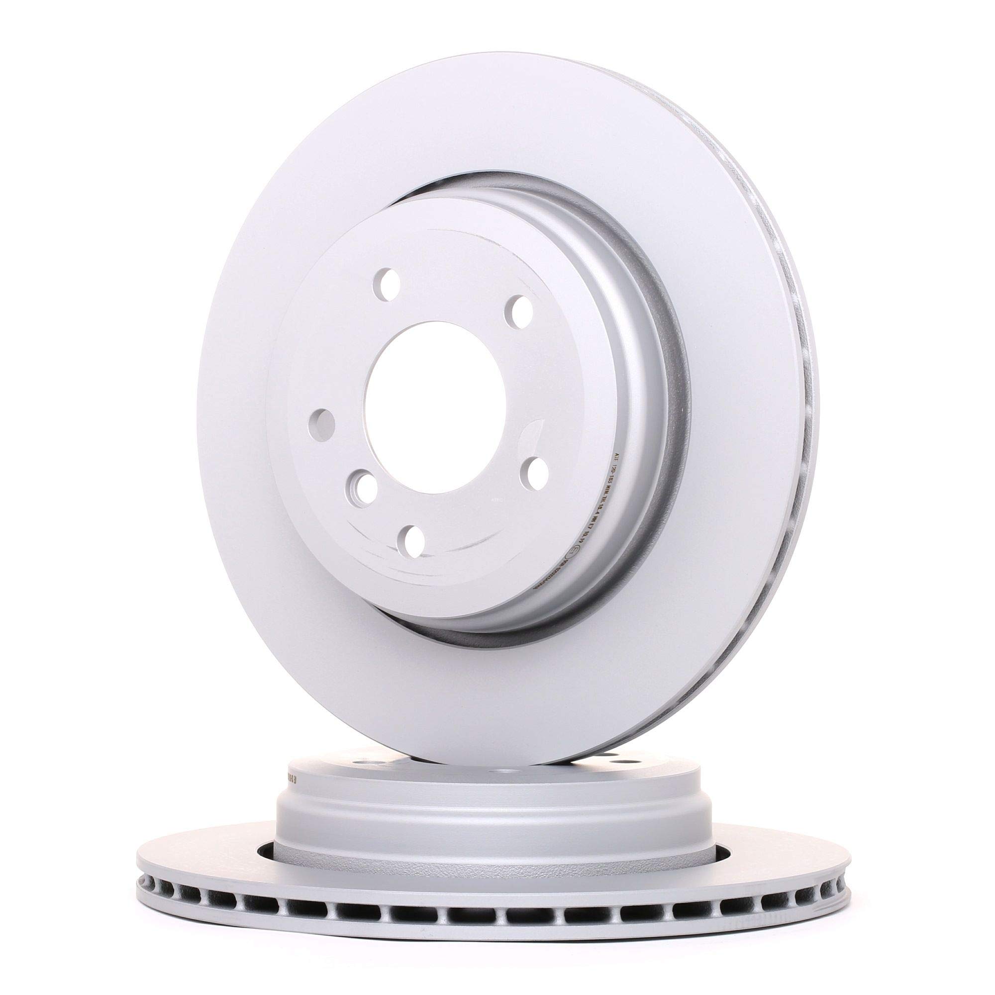 2x ATE Disco de freno Trasero Ø320,0mm Altura: 63,2mm Espesor: 20,0mm Corona de Agujeros - Ø: 120,0mm ventilado 24.0120-0183.1 Compatible con BMW 5 Sedán E60 5 Touring E61 6 Coupé E63 6 Cabrio E64