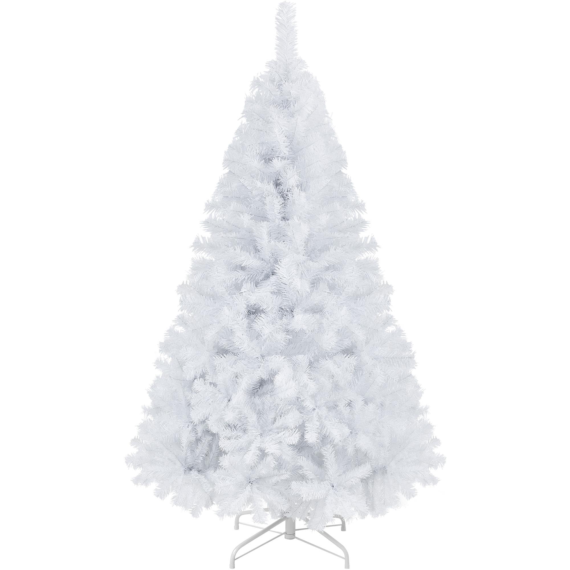 Yaheetech 5ft Hinged Spruce Christmas Tree, Unlit Tree, White
