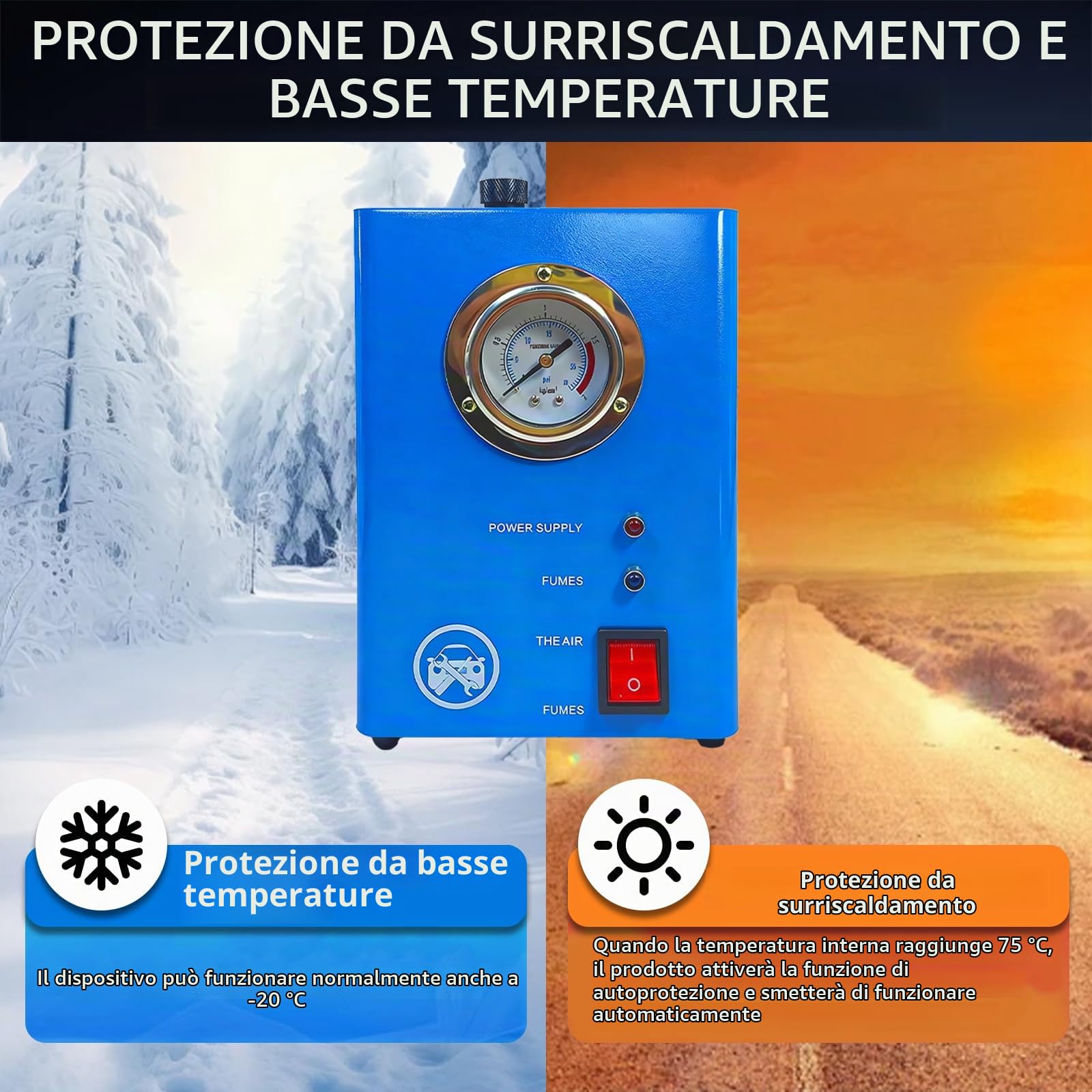 Macchina del Fumo per Auto, Rilevatore Perdite Fumo 12V Macchina del Fumo EVAP, Rilevatore di Prova di Perdite del Sistema di Carburante per Auto, Motociclo, Autocarro, SUV, Barca