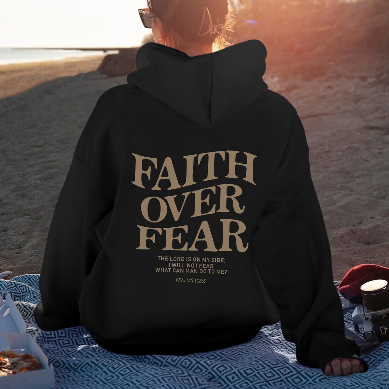 Faith Over Fear Hoodie Christian Faith Sweatshirt Jesus Loves You Hoodie Christian Religious Sayings Pullover Sweater - Image 3