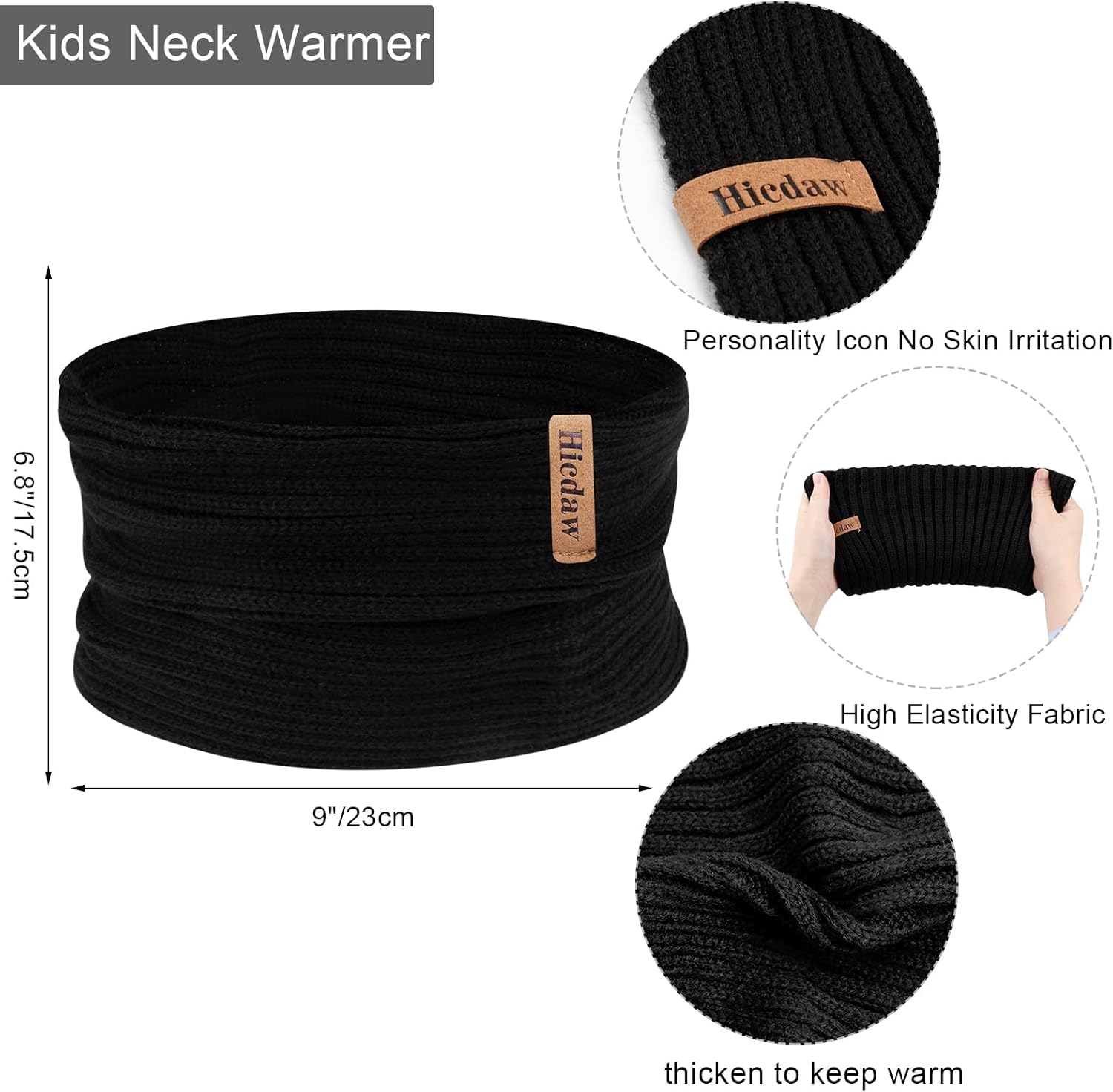 Hicdaw Kids Winter Hats Gloves Scarf Set Touchscreen Glove With Removable Pompom Fleece Lined Toddler Beanie Hat for Boy Girl - Image 5