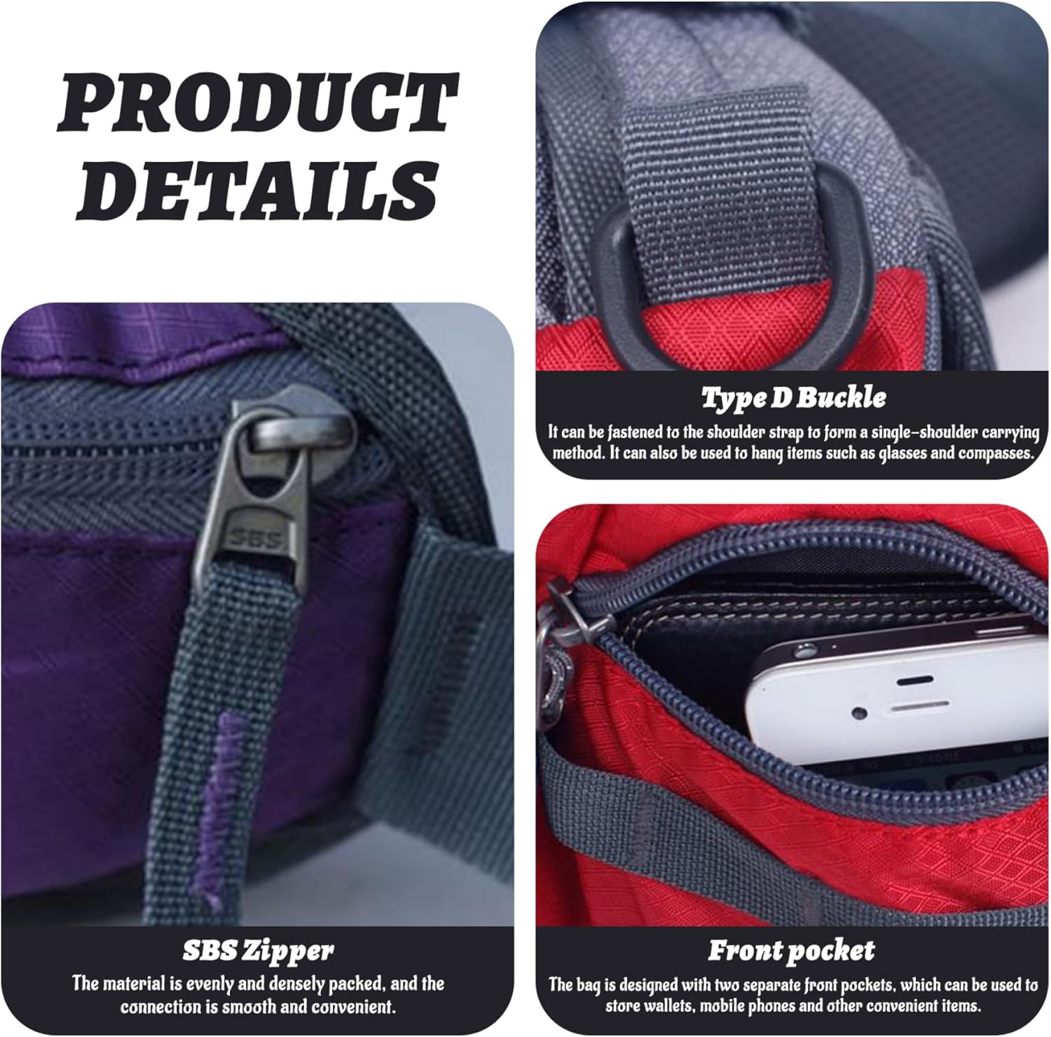 Hiking Fanny Pack for Women Men, Waterproof Waist Pack with Water Bottle Holder & Shoulder Straps Lumbar Hip Belt Bag, 1#