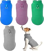 Vista 1 de SATINIOR 4 Pieces Stretch Fleece Dog Sweater Polyester Warmer Vest Pullover Jacket with D-Ring Leash Cold Weather Coat Hoodie for Small and Medium