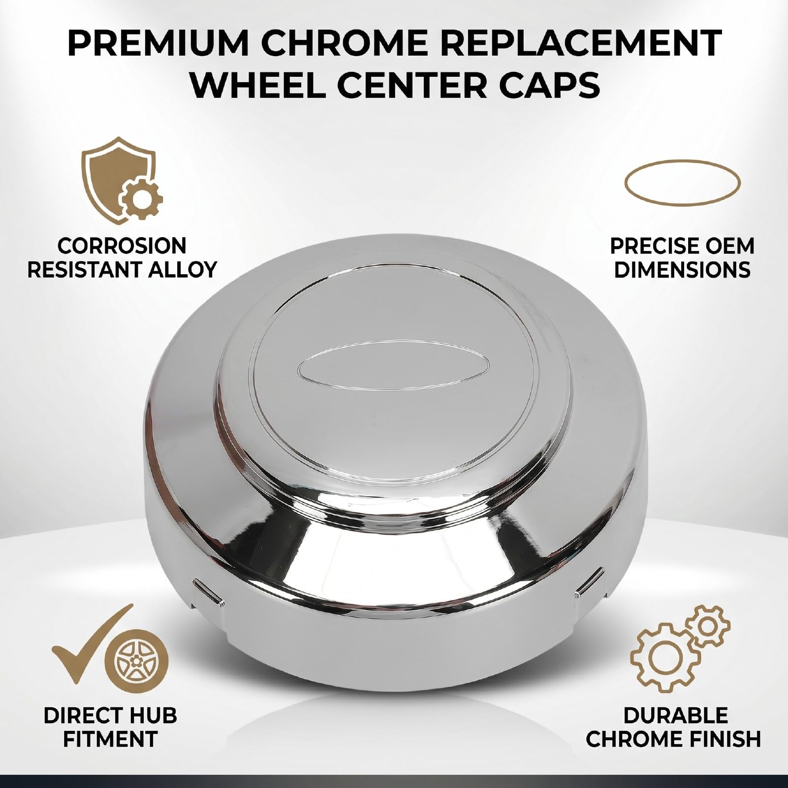 Yctze Chromowane Kołpaki środkowe Koła z Zamiennikiem Typu Push to Install dla E-150 E-350 1995-2014 F5TZ1130H