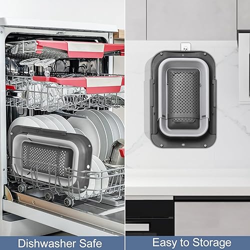 Miniatura 5 de Juego de 4 tablas de cortar y colador de silicona ajustable