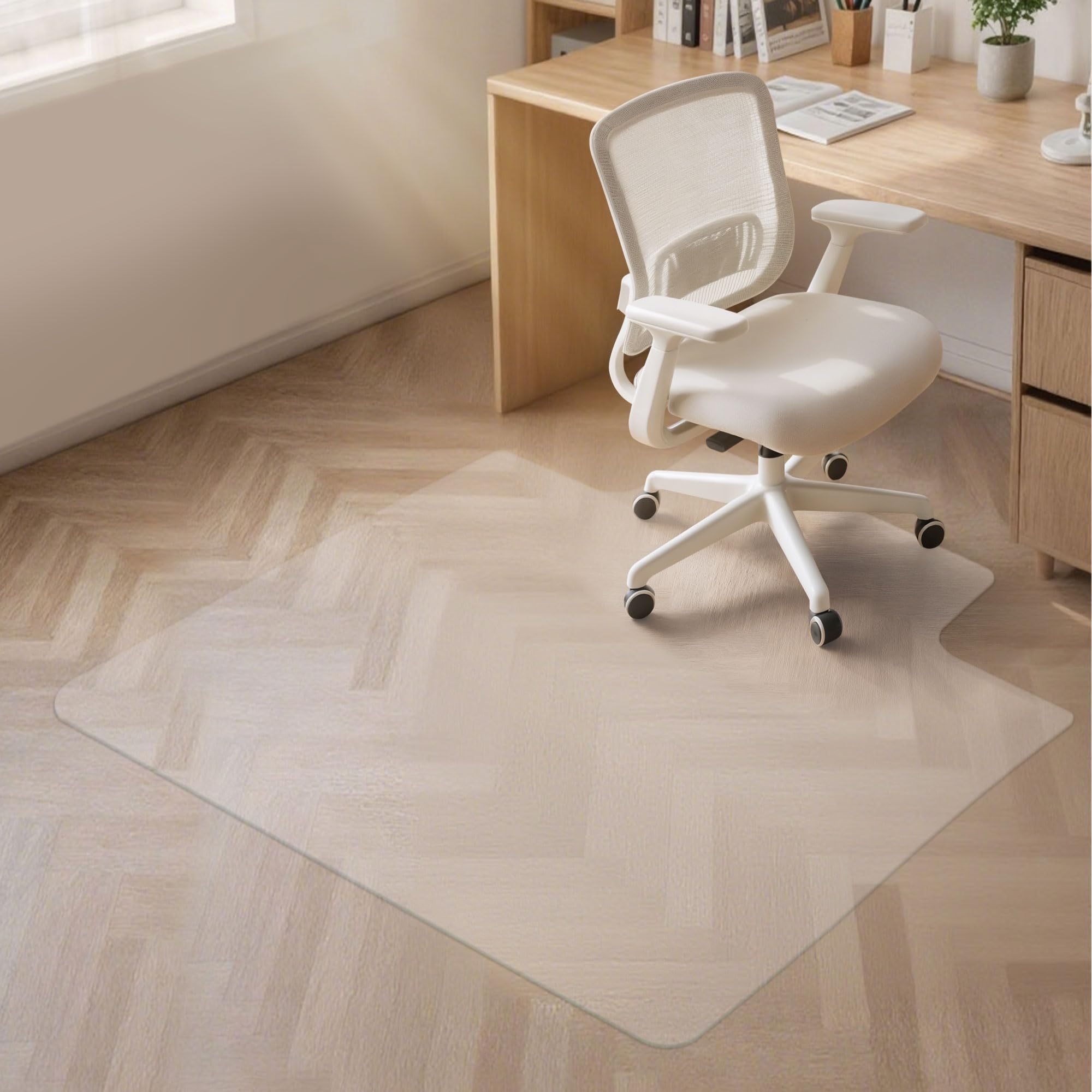 SUPER DEAL Upgraded 48" X 36" Office Mat Chair Mat with Lip, Heavy Duty Office Desk Chair Mat for Hardwood Floor, 1 Pack