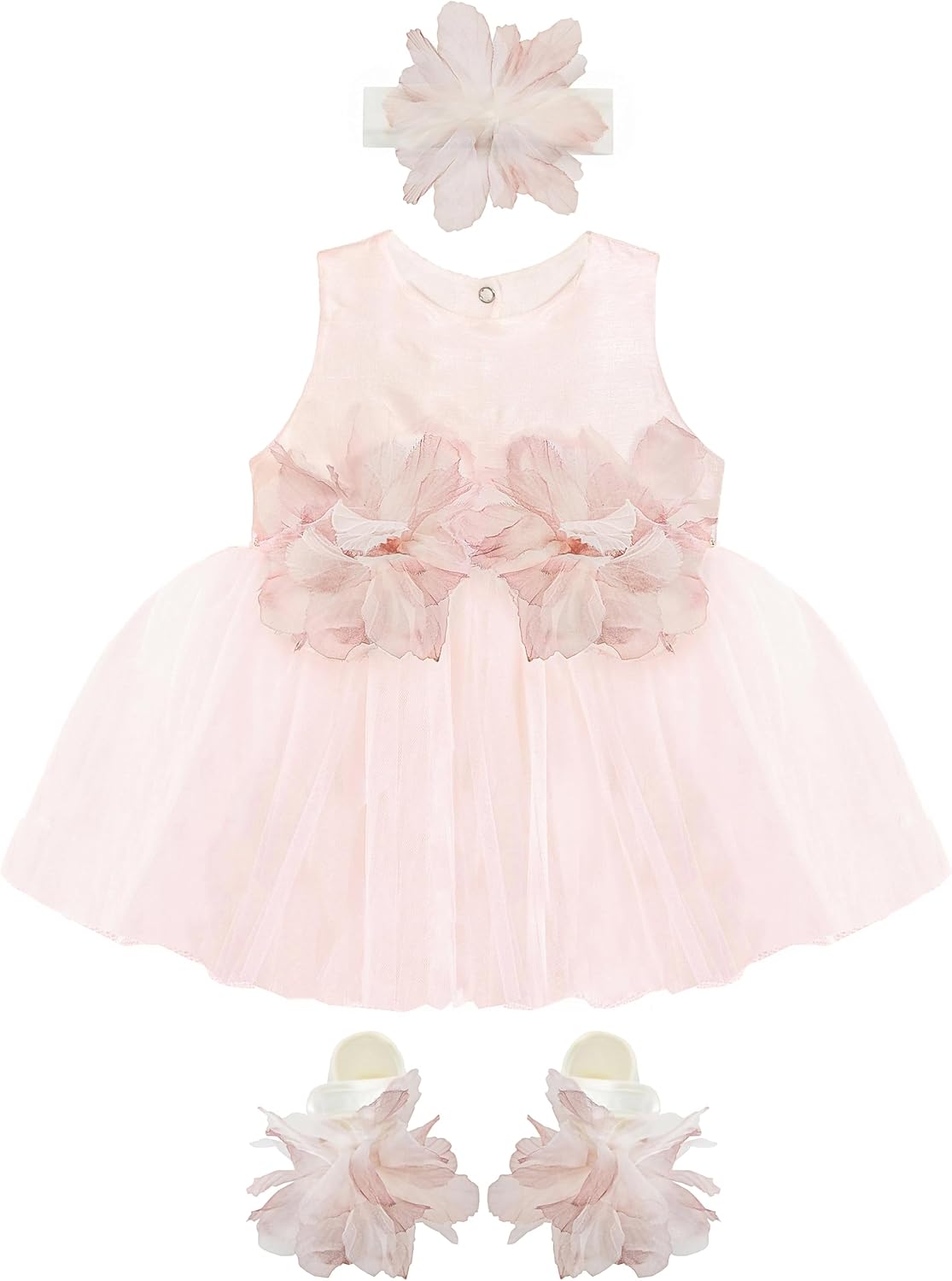 Lilax Baby Girl Tulle Dress Gown Pageant 3 Piece Party Wedding Dress