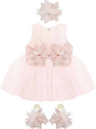 Lilax Baby Girl Tulle Dress Gown Pageant 3 Piece Party Wedding Dress