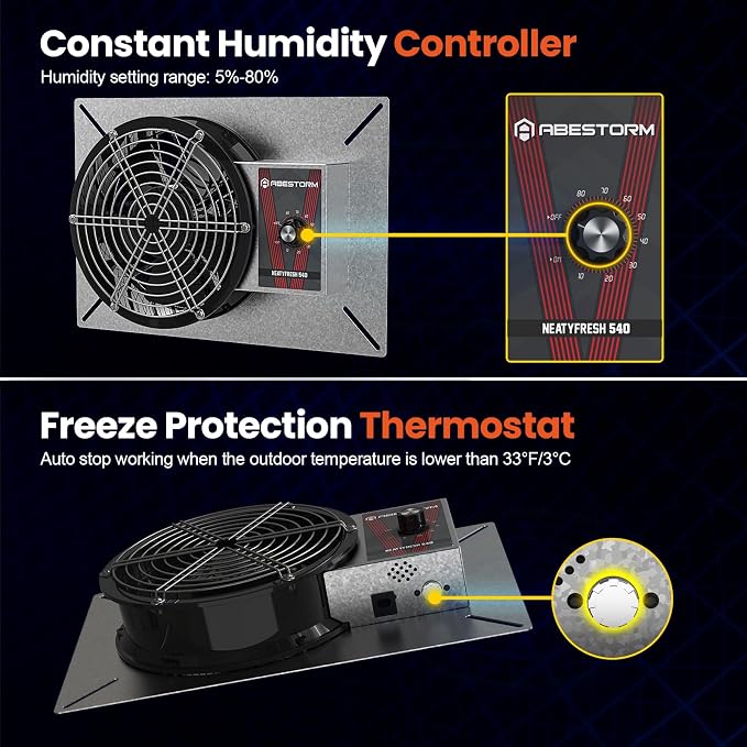 Extractor de ventilación Abestorm 8.7 pulgadas con humidistato miniatura 4