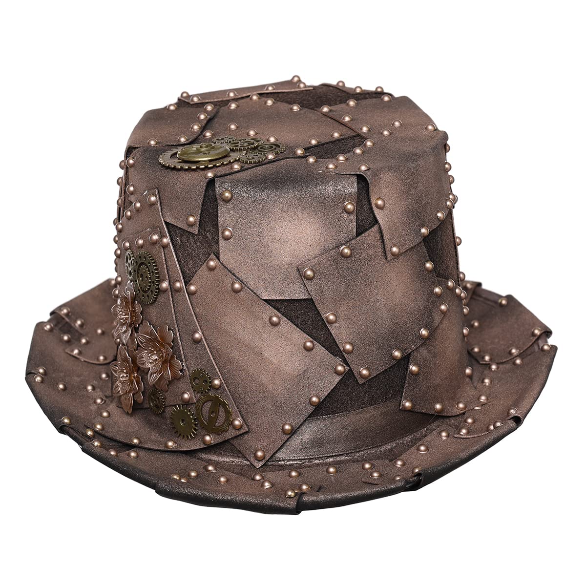 BLESSUME Steampunk Hat Unisex for Carnival, Halloween, Theme Party (L, Bronze 7)