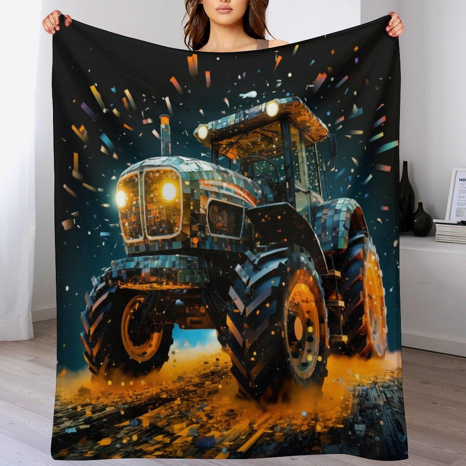 Couverture en tracteur flannel chaude contre les nuits fraîches