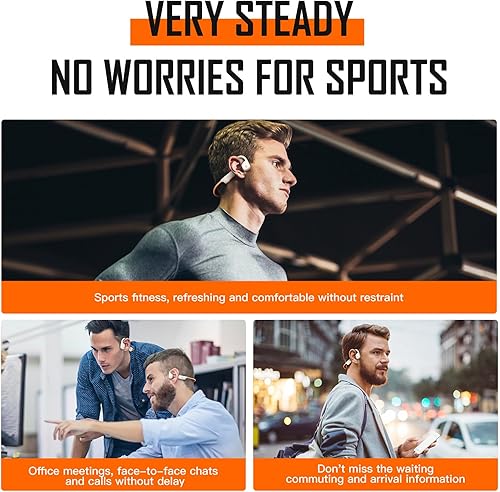 Miniatura 3 de Auriculares deportivos Bluetooth de conducción ósea de oreja abierta, auriculares inalámbricos para entrenamientos y correr, micrófono integrado,