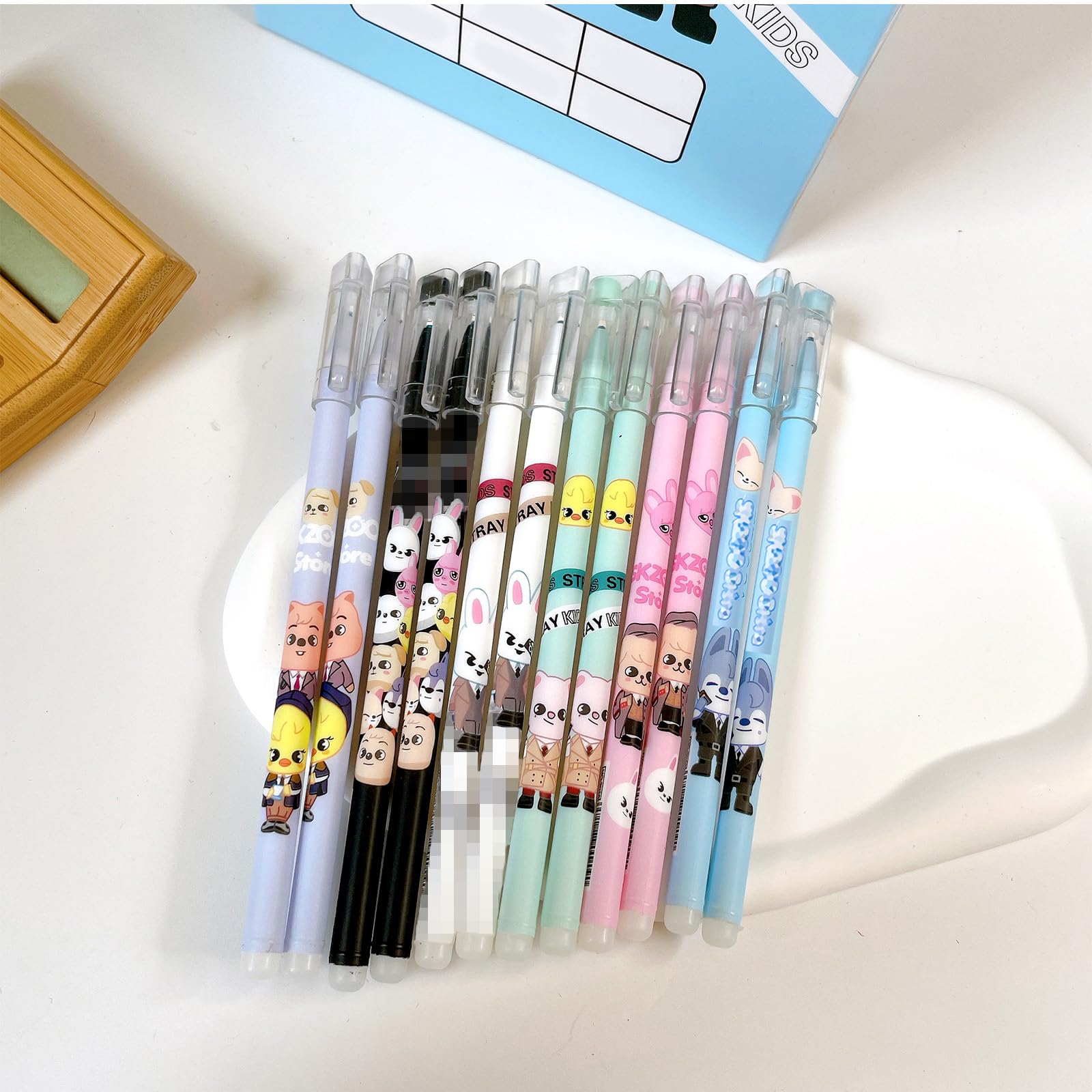 Stay Kids Pen, 24 Pcs Black/Blue 0.5Mm Roller Ball Cute Gel Ink Pens, Kpop Gel Pencils, Skzoo Neutral Pen, Student Supplies - Image 4