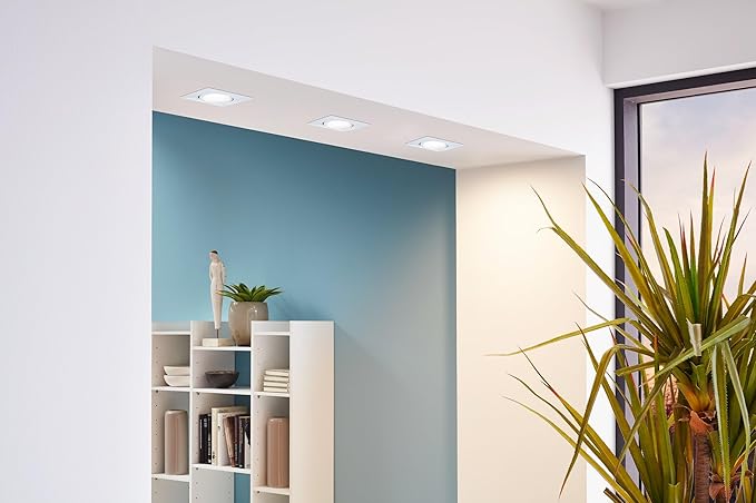 Eglo EGLO Pineda Set van 3 led-inbouwspots, led-spotset van kunststof, 3 led-inbouwspots in wit, vlak en draaibaar, warmwit, 8,4 cm (L x B) photo 2