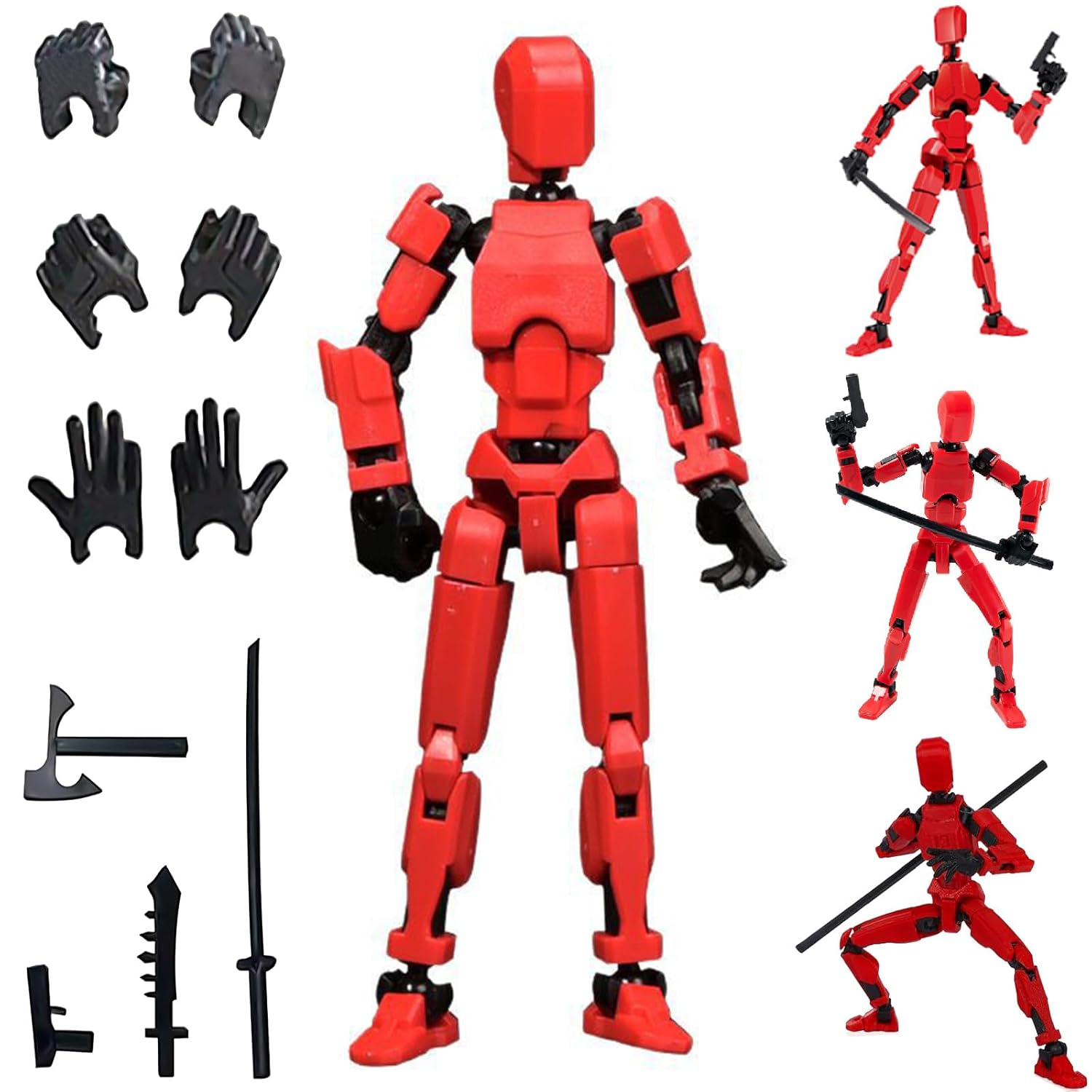 Action Figure Toys,DIY Assembly Dummy 13 Action Figures,Articulated Joints Robot,Desktop Decorations,Gift Idea for Adults (Red) Toy Review India (Iknoor World )