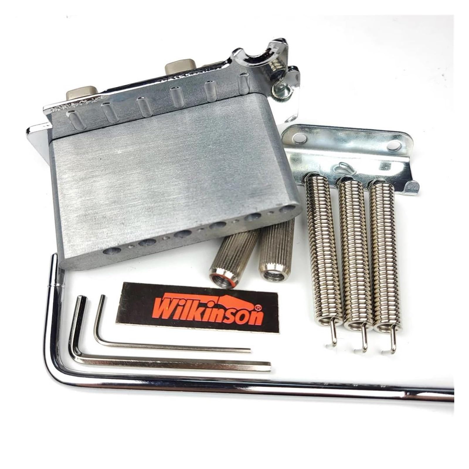 Gitarrenbrücken-Bausatz 2 Post Point Double Swing Tremolo-Brücke Für E-Gitarre Für ST-Gitarre, Chrom-Silber