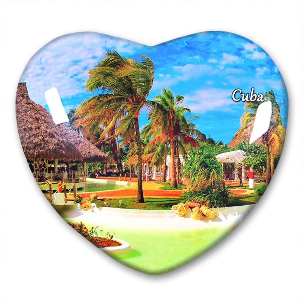 Magnete Da Frigo 3D Cuba A Forma Di Cuore – Souvenir Fatto A Mano In Resina, 7,5x6,5 Cm, Per Casa E Ufficio