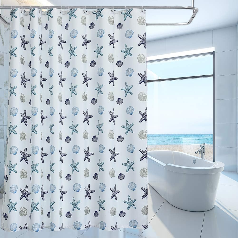 Starfish Seashell Shower Curtain Bathroom Beach Shower