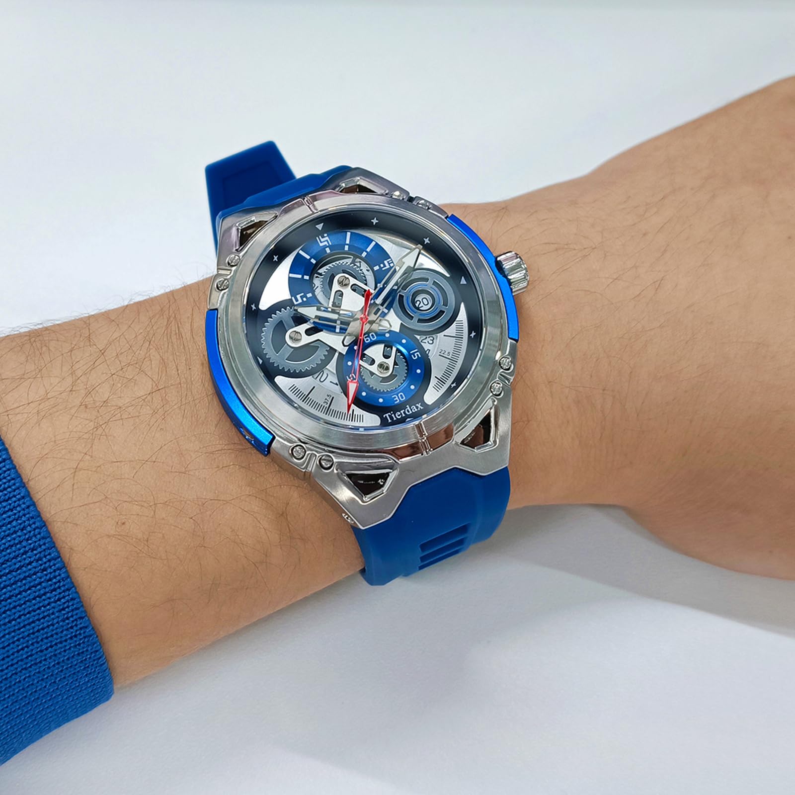 Reloj para hombre, impermeable, luminoso, analógico, de cuarzo, con correa de silicona con fecha