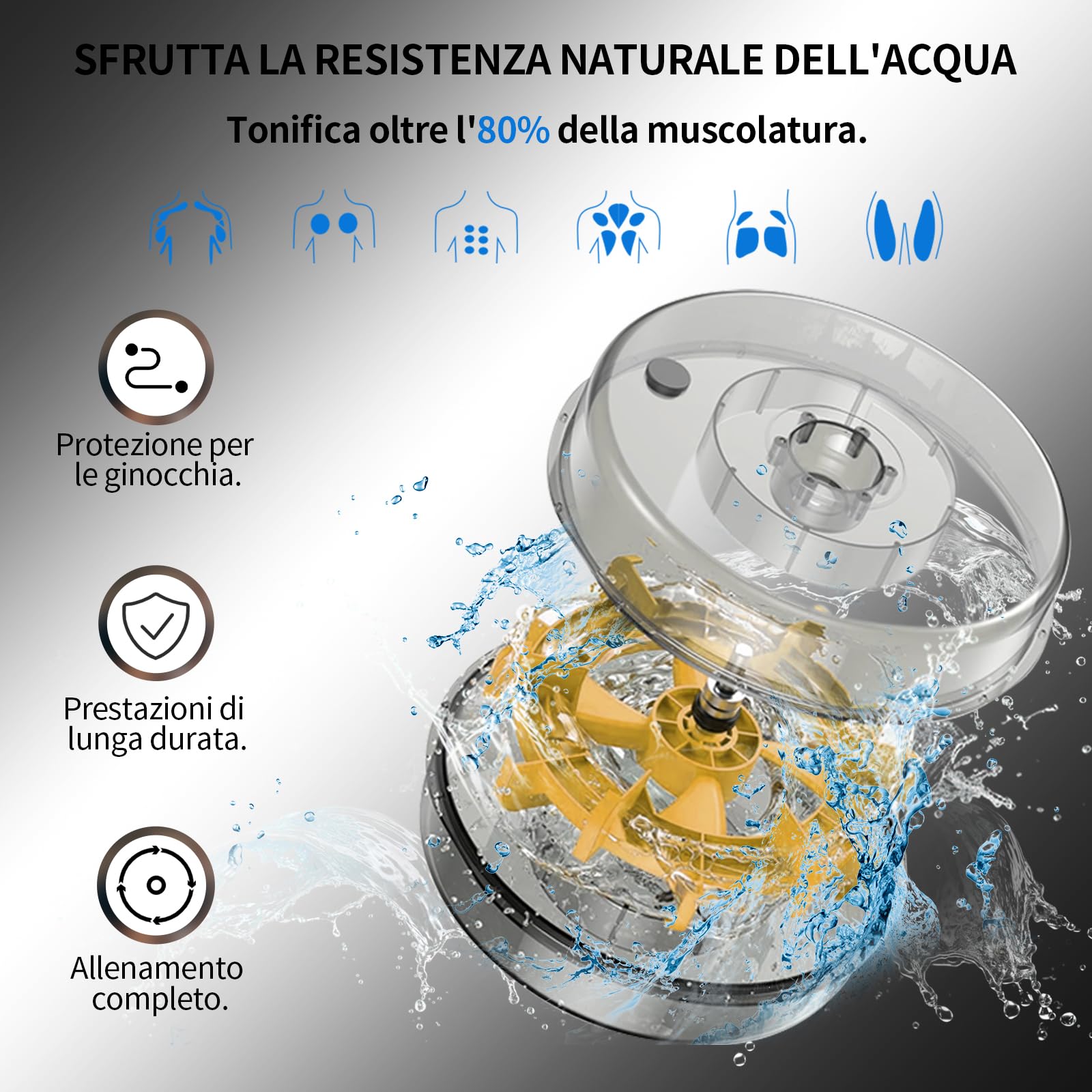 ISE Vogatore ad Acqua per Casa con APP, Vogatore Professionale da Casa con Resistenza all'Acqua Schermo LCD Supporto per Smartphone/Tablet