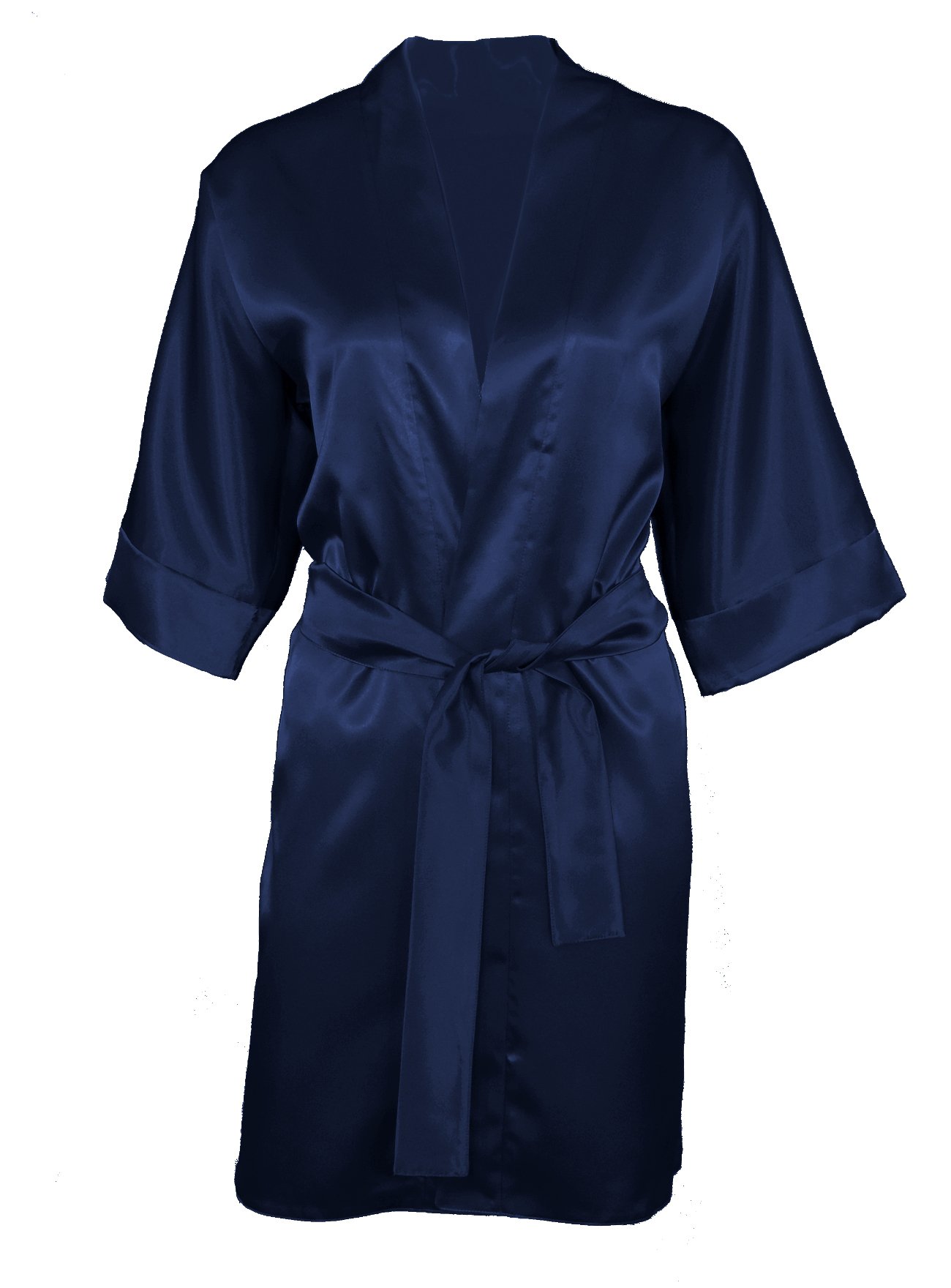 DKaren Bata corta de satén para mujer, kimono, bata de casa, albornoz, ropa de dormir, ropa de dormir 90
