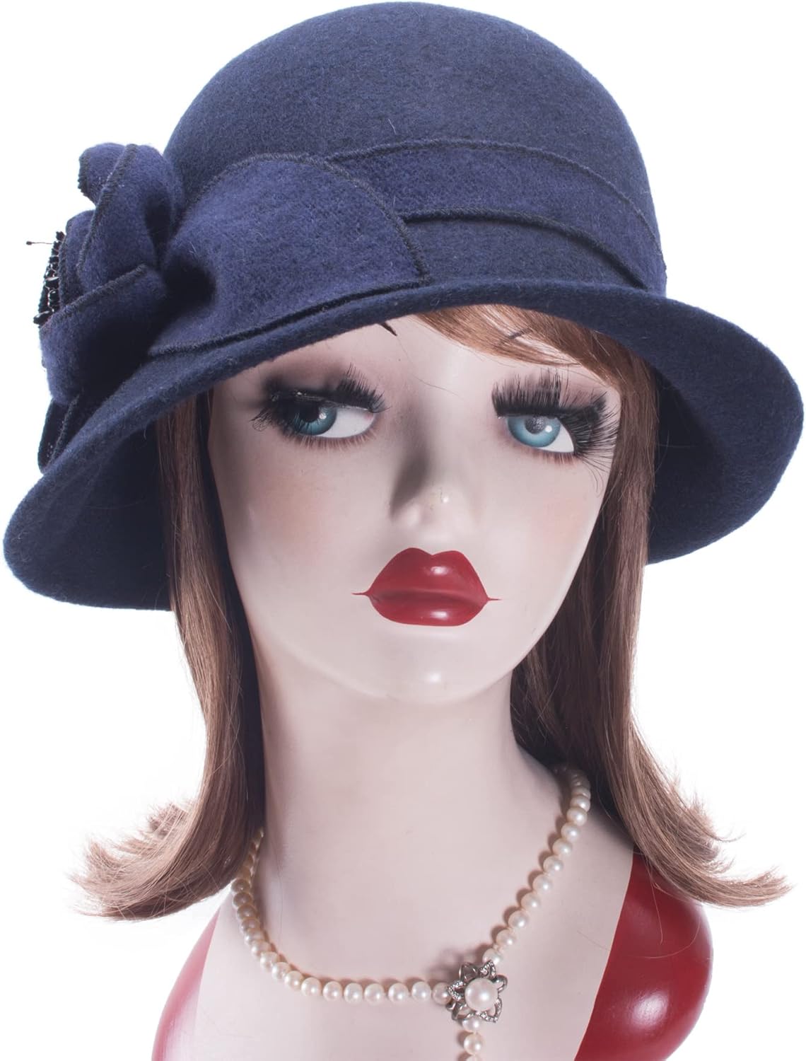 Lawliet Women Vintage Style Asymmetrical Brim Casual Cloche Bucket Wool Winter Hat T492 - Image 6