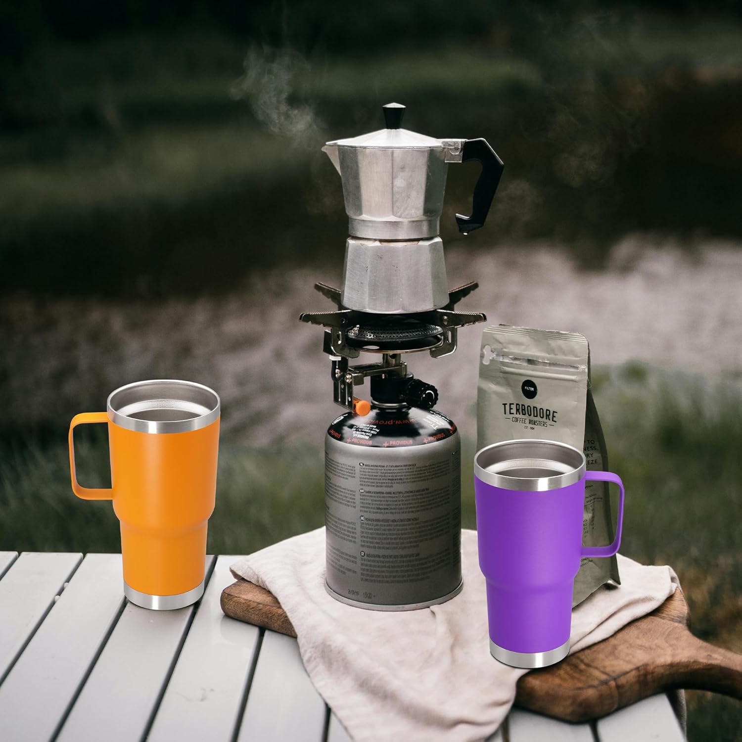 20 oz Tumbler with Handle and Lid, Stainless Steel Tumbler Insulated Travel Coffee Mug, Spill Proof Double Wall Vacuum Tumbler Cup Keep Drink Hot & Cold, Orange, 1 Pack - Image 8