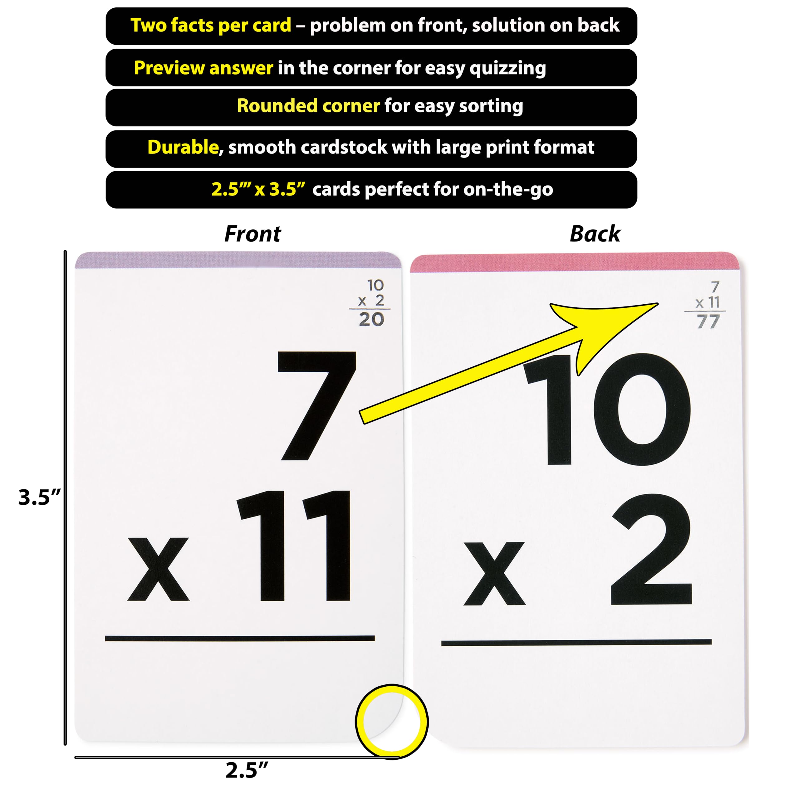 Snapklik.com : Award-Winning Math Flash Cards 152 Multiplication ...