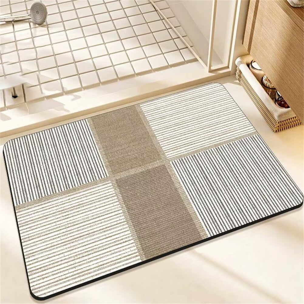 Tapis de bain diatomite séchage rapide et antidérapant pour baignoire