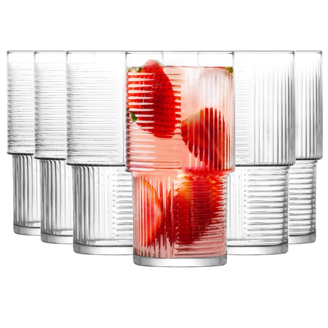 Glasmark KROSNO 1992 Glasses Set of 6 Drinking Glasses Cocktail Glasses High Dishwasher Safe Transparent 400 ml