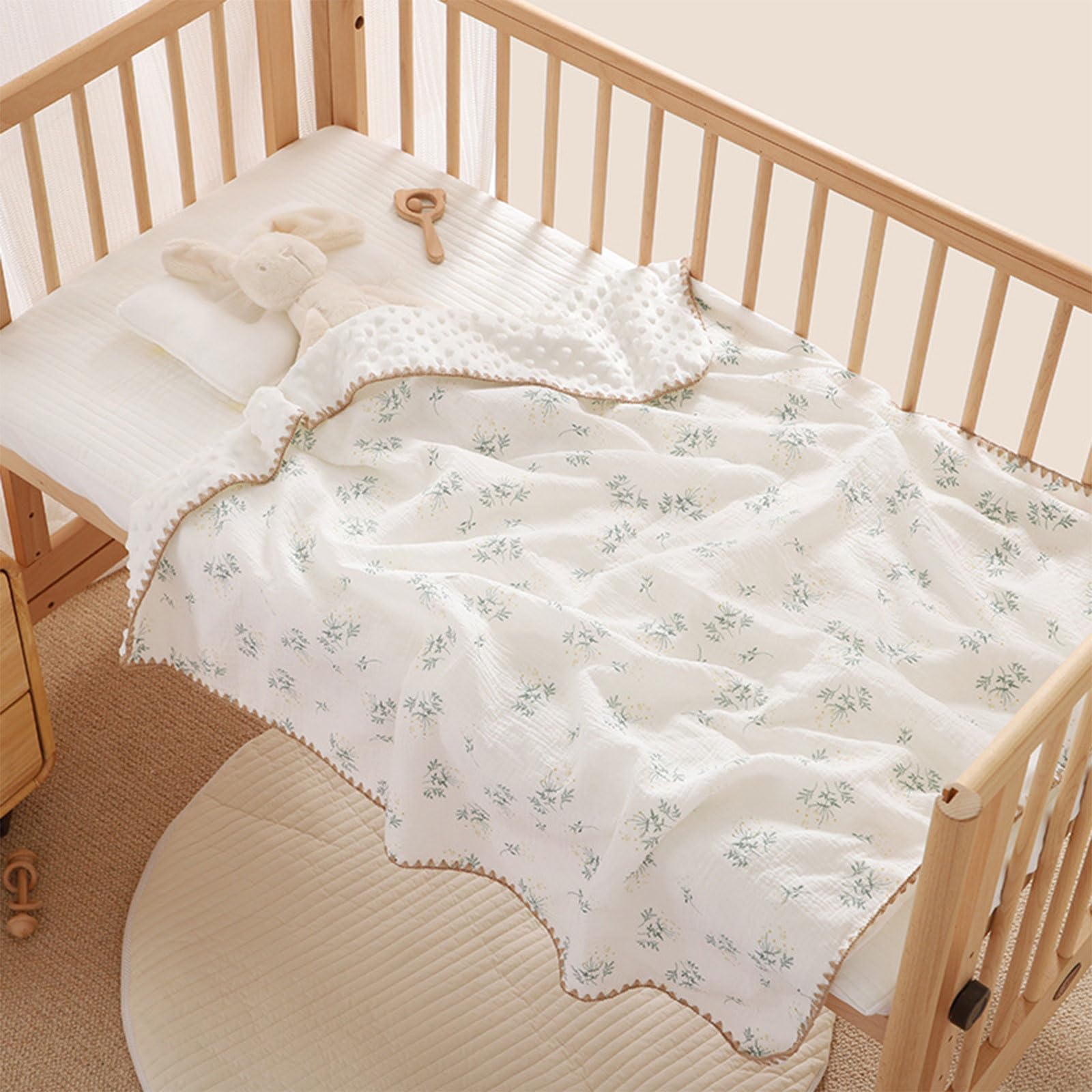 Coperta per neonati e bambini, morbida, in mussola di cotone, traspirante, per allattamento, 100 x 140 cm