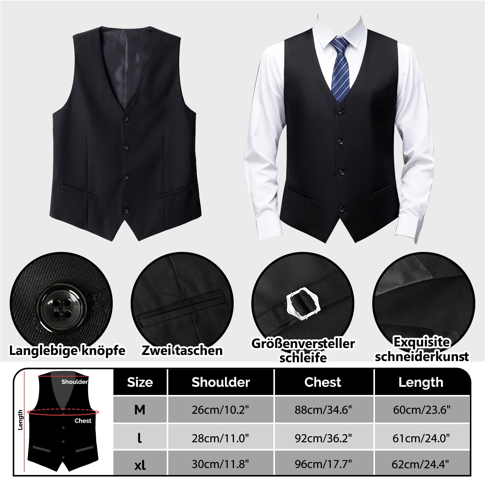 Grantop 1920s Jahre Herren Accessoires, 20er Gangster Kostüm, Herren Accessoires Mafia Gatsby Kostüm Set, Weste Fedora Hut Schnurrbart für Mann Karneval Fasching Halloween Cosplay