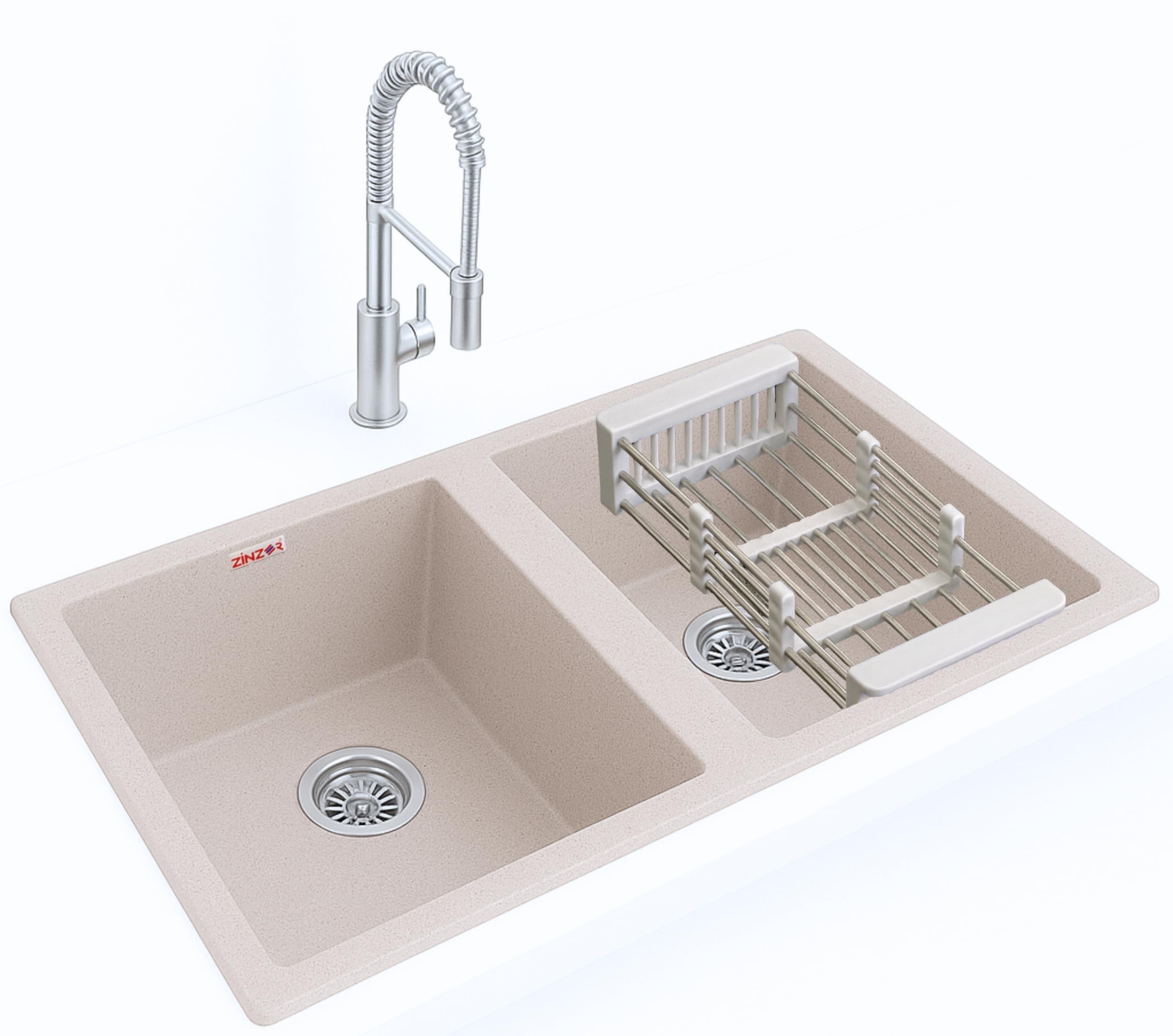 ZINZER Granite Quartz Sink - Graphite Grey -17
