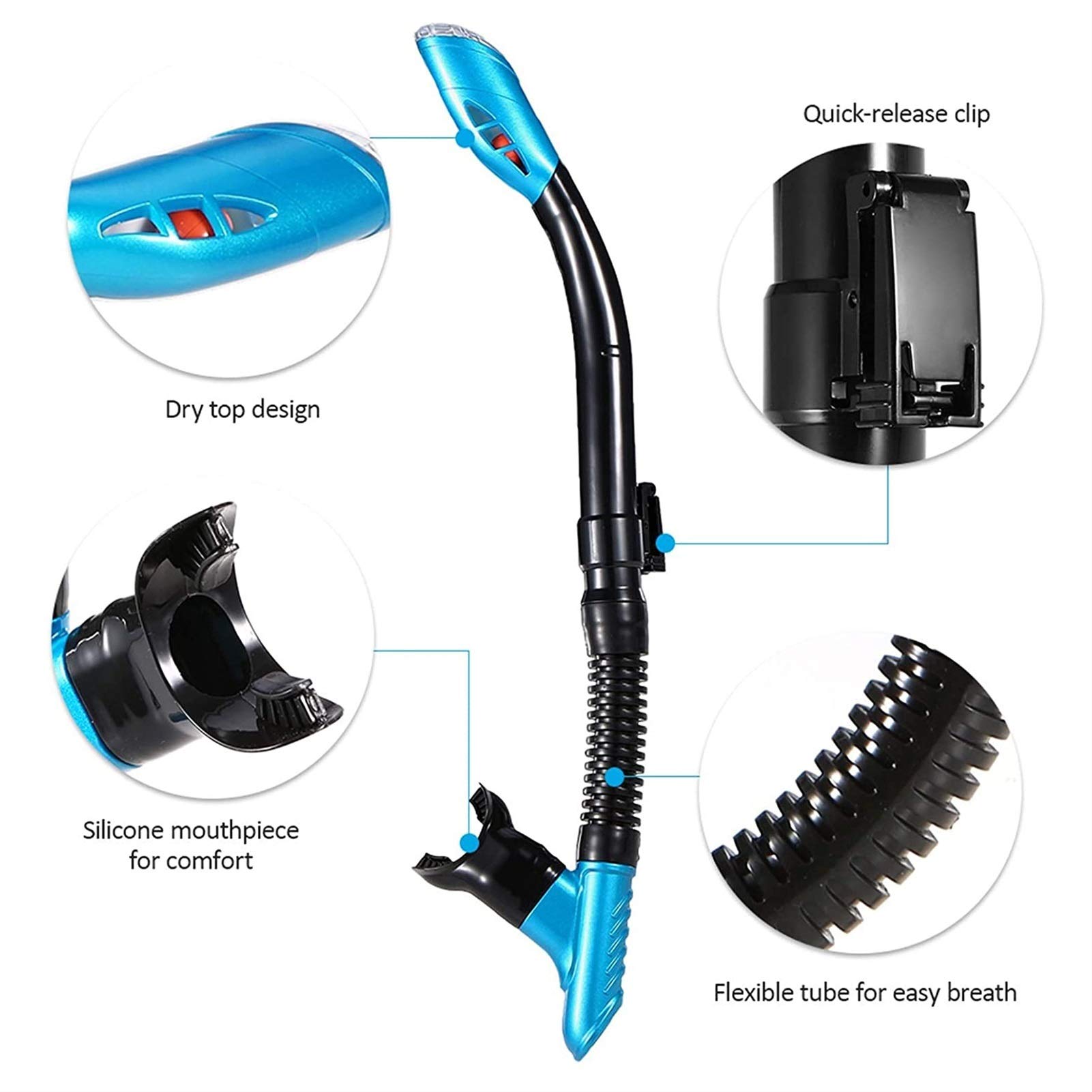 Máscaras de Buceo Gafas de natación Juego de Tubos de Snorkel seco Anti Niebla Gafas de Buceo Profesionales para Hombres Mujeres