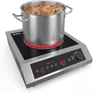SUNVIVIPRO 1800W Commercial Induction Cooktop - Pro Countertop Burner, 10 Power & Temp Levels, Timer, LED Display, Black