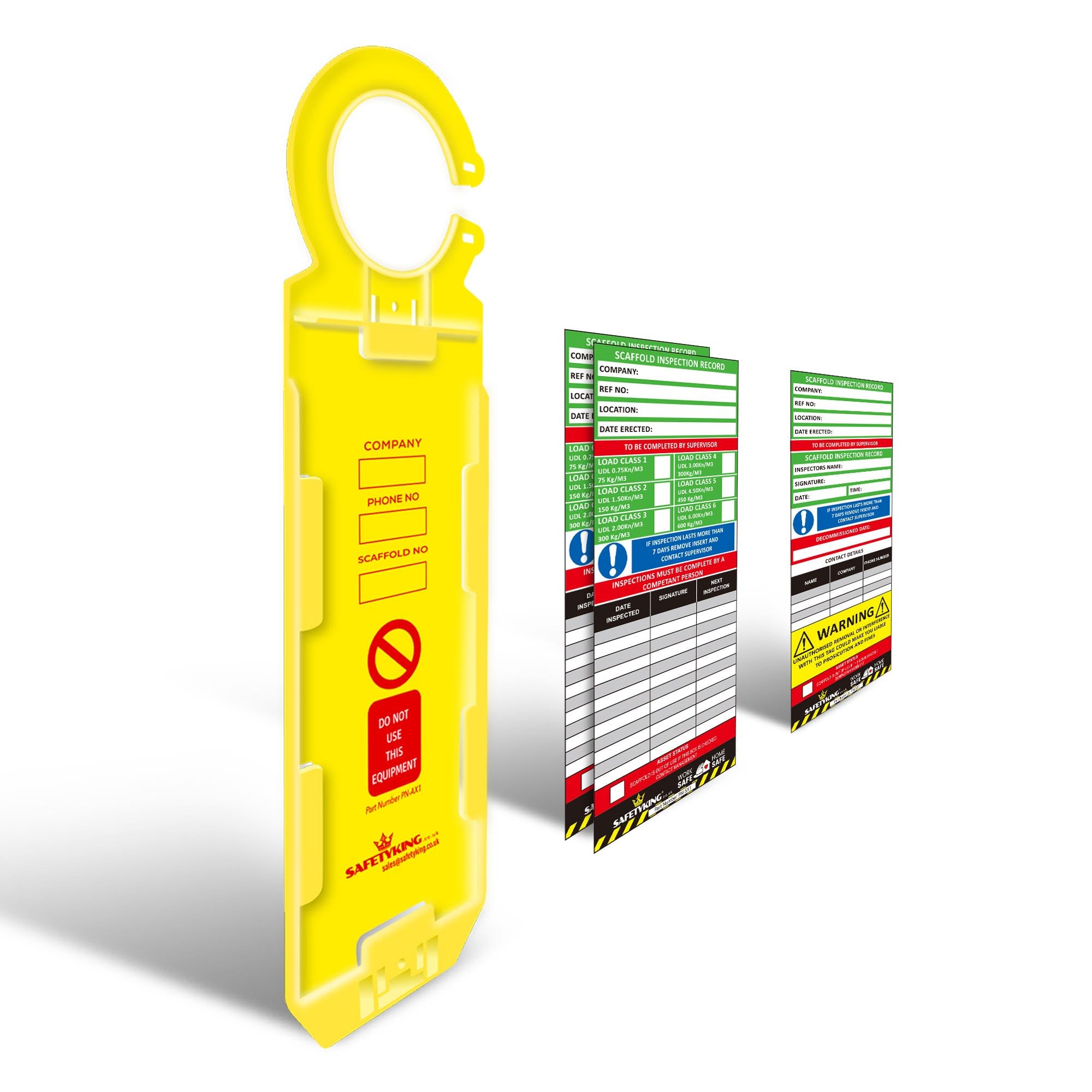 SAFETYKING | Scaffold Inspection Tag 1 Holders – 2 Inserts | Scafftag ...