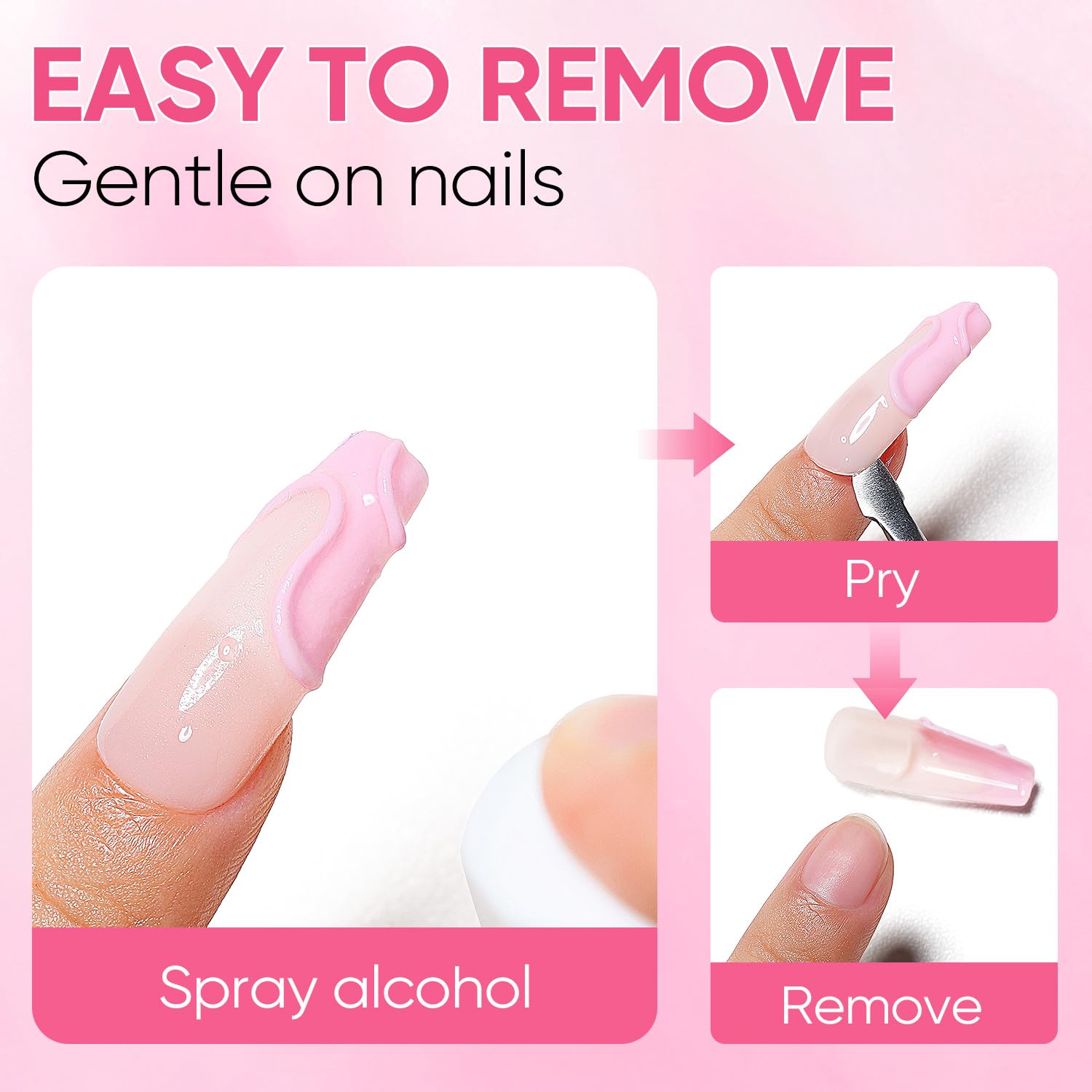 AIMEILI Solid Nail Glue 30 ml, 3 w 1 klej żelowy, mocny klej do paznokci do tipsów i miękkich żelowych tipsów