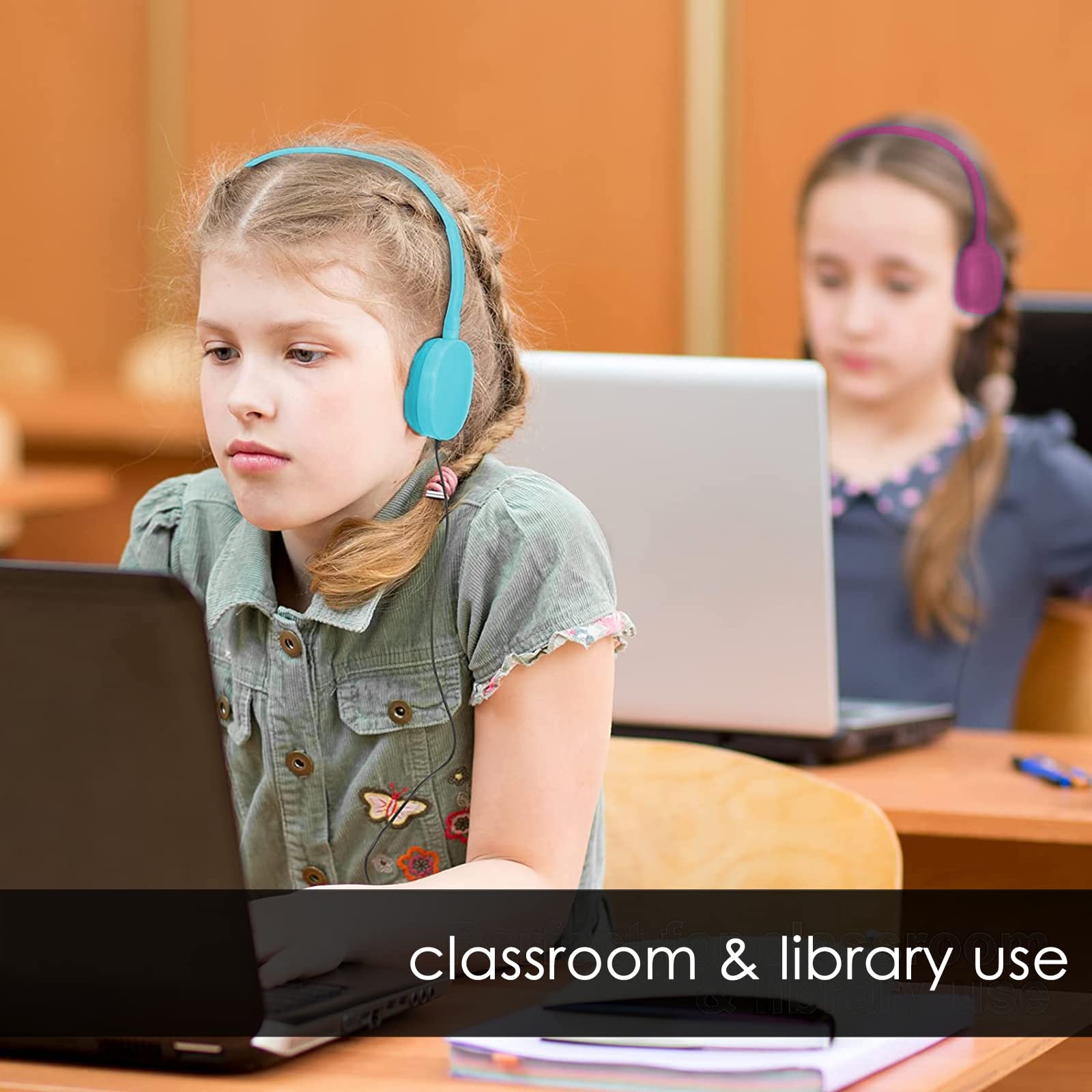 GEEKRIA Pack de 12 écouteurs filaires pour Classe – écouteurs Supra-Auriculaires Ajustables pour Enfants, écoles, bibliothèques, Laboratoire Informatique (Oval Earcups)