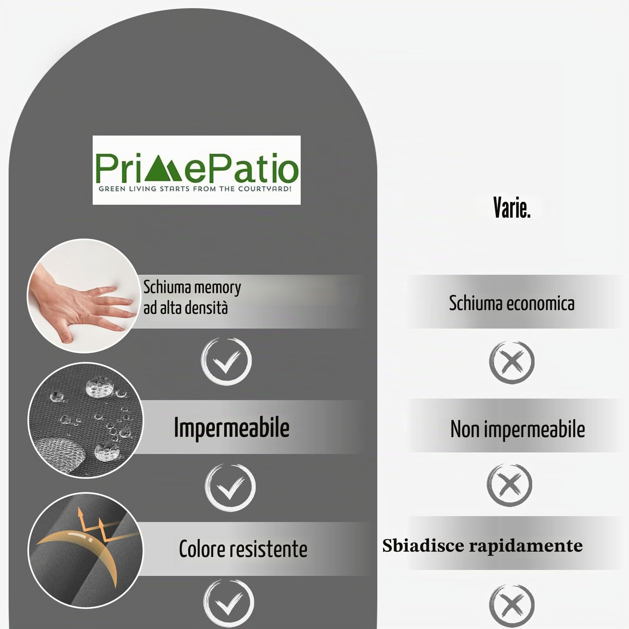 Cuscino per panca da esterni, 100 x 40 cm, impermeabile, grigio | Cuscino impermeabile per panca da giardino con imbottitura extra spessa, ideale per panche, altalene e mobili da esterno