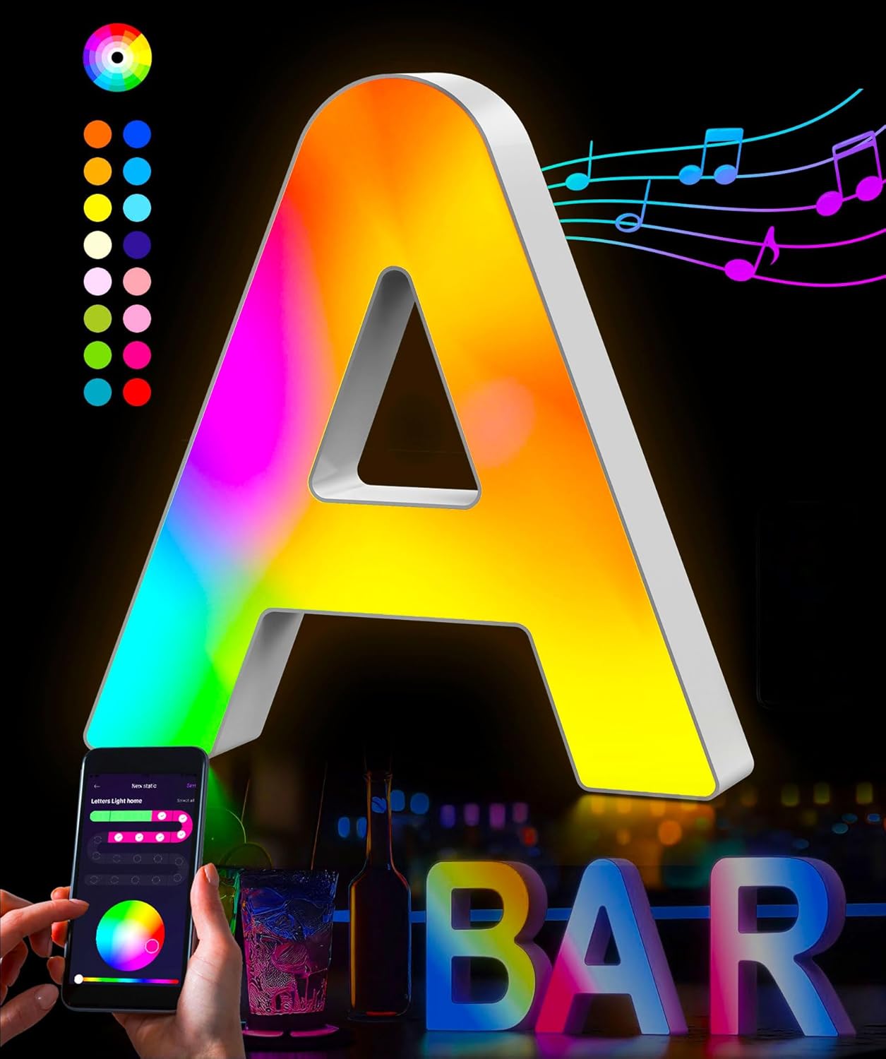 selfila Alphabet Led Light Up Letters - Colorful Letter Lights Small ...