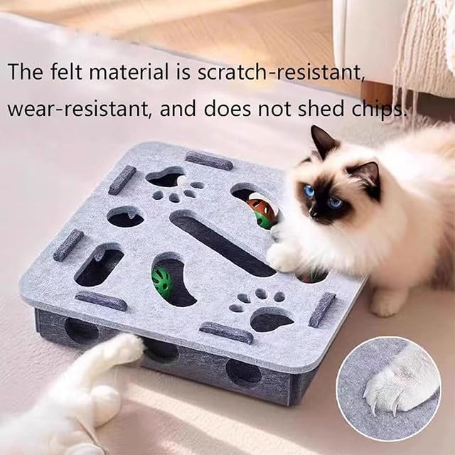 Foto 5 de 6 de Cat Nail File Enrichment Box, Interactive Cat Scratch Puzzle Toy with Bell