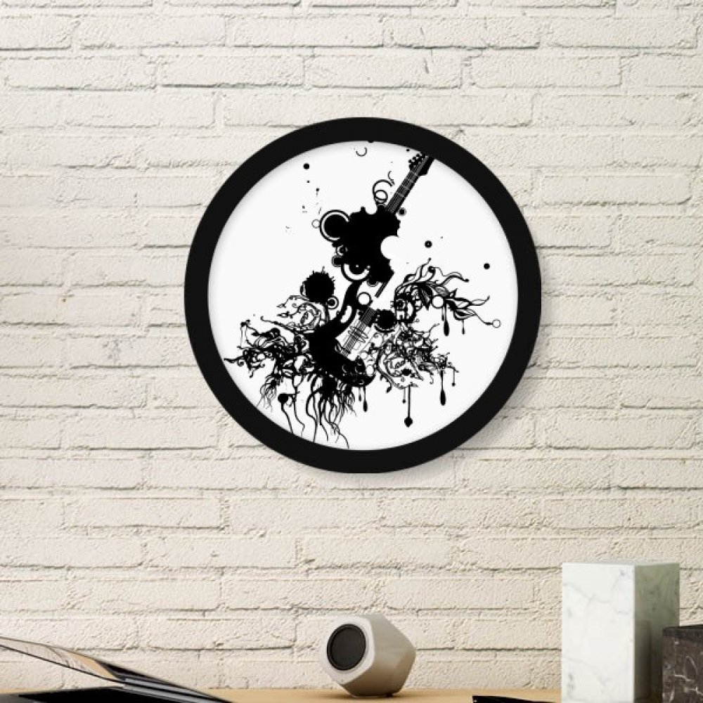Guitare reproductions image cadeau musique cadre rond noir
