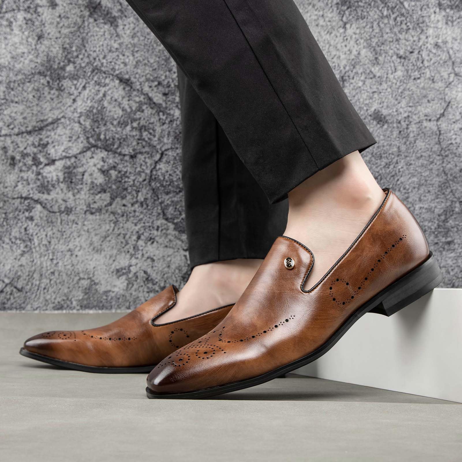 MEIJIANA Herren Mokassins Klassische Herren Anzug Schuhe Elegante Schuhe Leder Sommer Freizeitschuhe