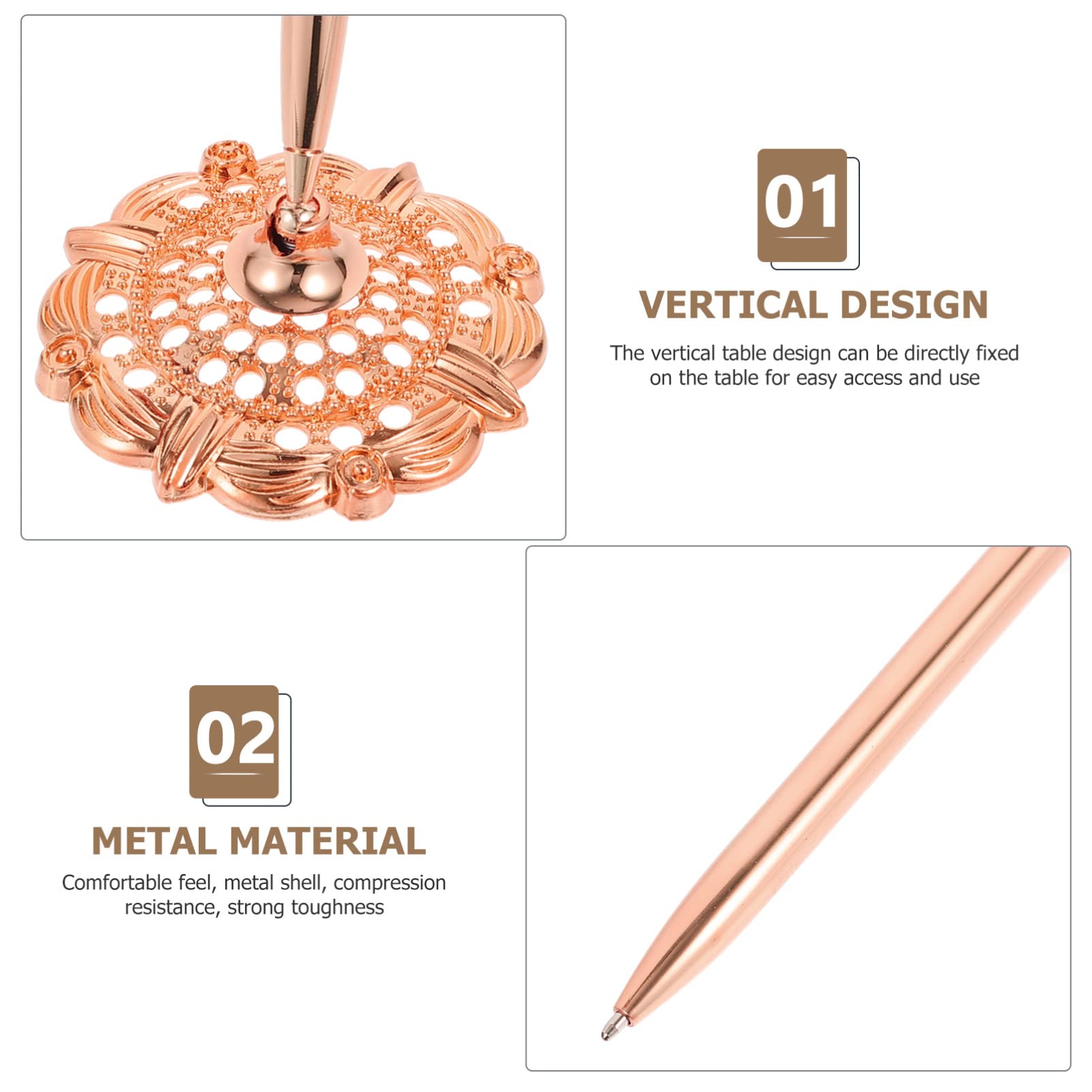 STOBOK Lot De 3 Stylos À Bille Décoratifs Pour Fournitures Bancaires Stylos Décriture Exquis Lot De 2 Pièces X 3