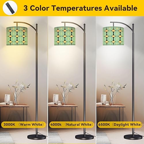 Miniatura 4 de Mid Century Vintage 1950s Modern Retro Atomic Geometric Arc Floor Lamp with Remote Tall Standing Light Working with Adjust Head Dimmable LED Bulb