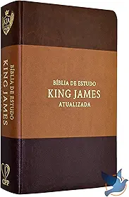 Bíblia de estudo King James atuali. full color - tricolor marrom, caramelo e bordô