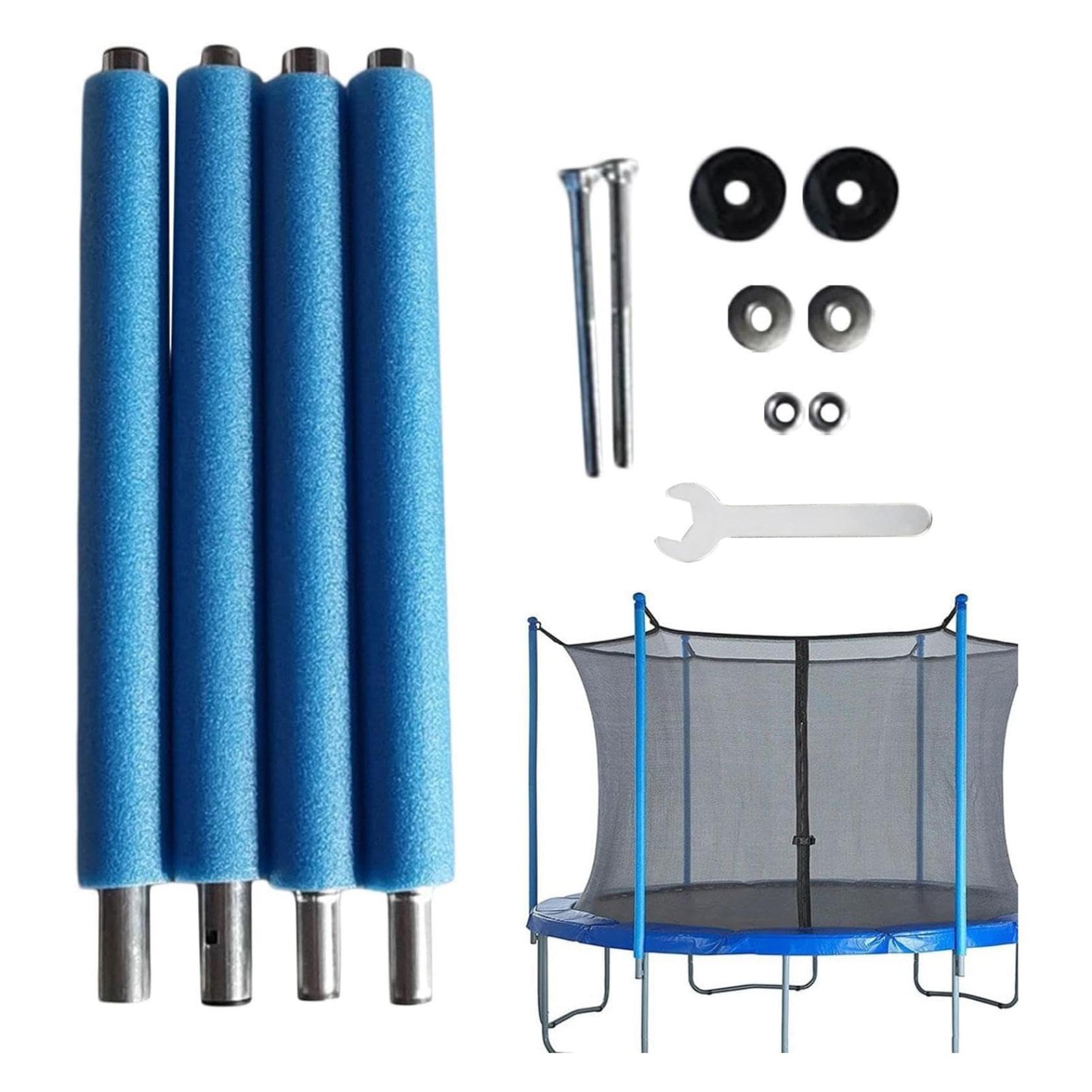 Trampoline Replacement Poles, 6ft Anti-Collision Poles with Protective Foam Sleeves for Trampoline Safety (5ft)