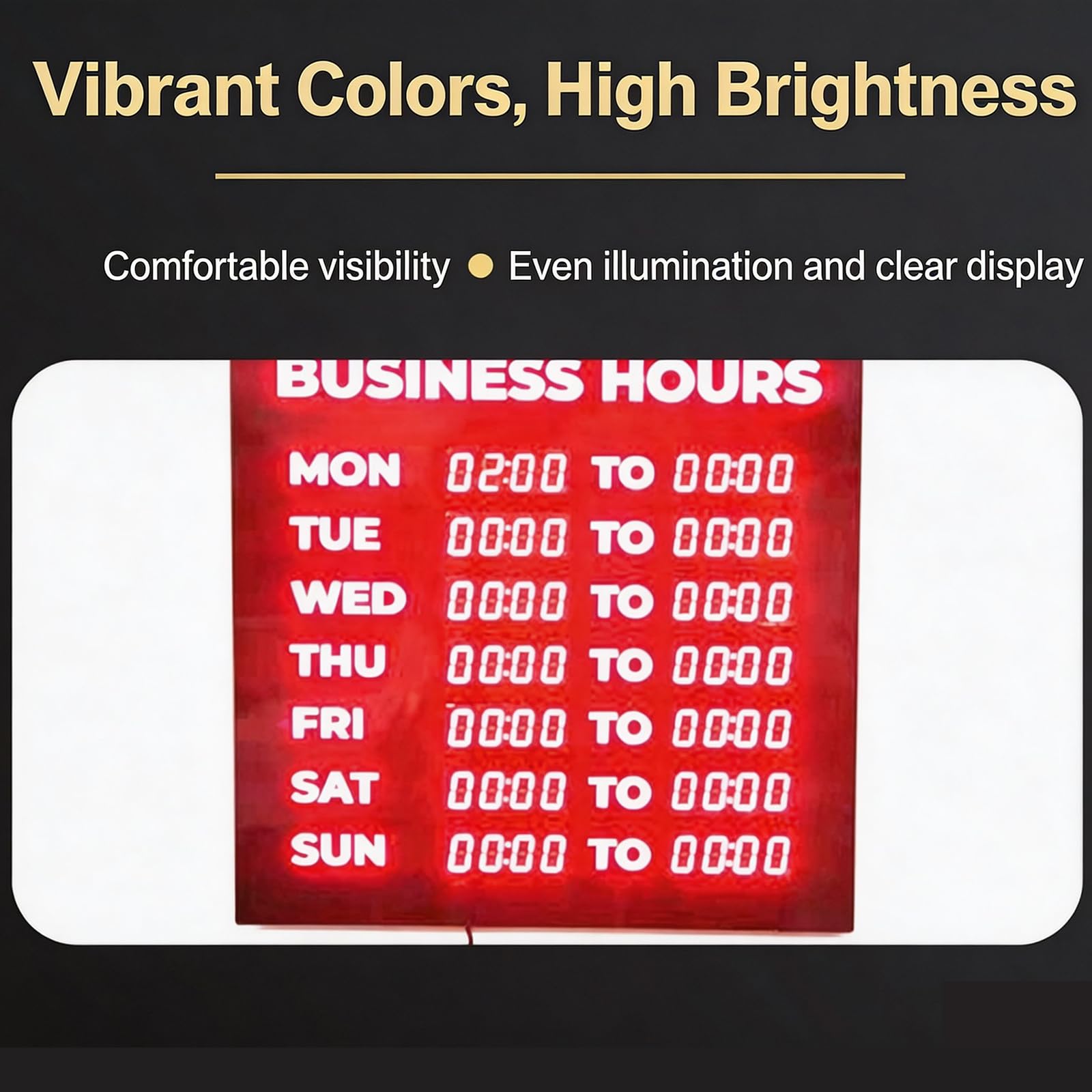 Insegna Luminosa Pubblicitaria Per Attività Commerciali, 580 * 425 Mm, Insegna Luminosa A Led Con Orari Di Apertura, Programmabile Per Settimana/orari Di Apertura, Aumenta La Visibilità