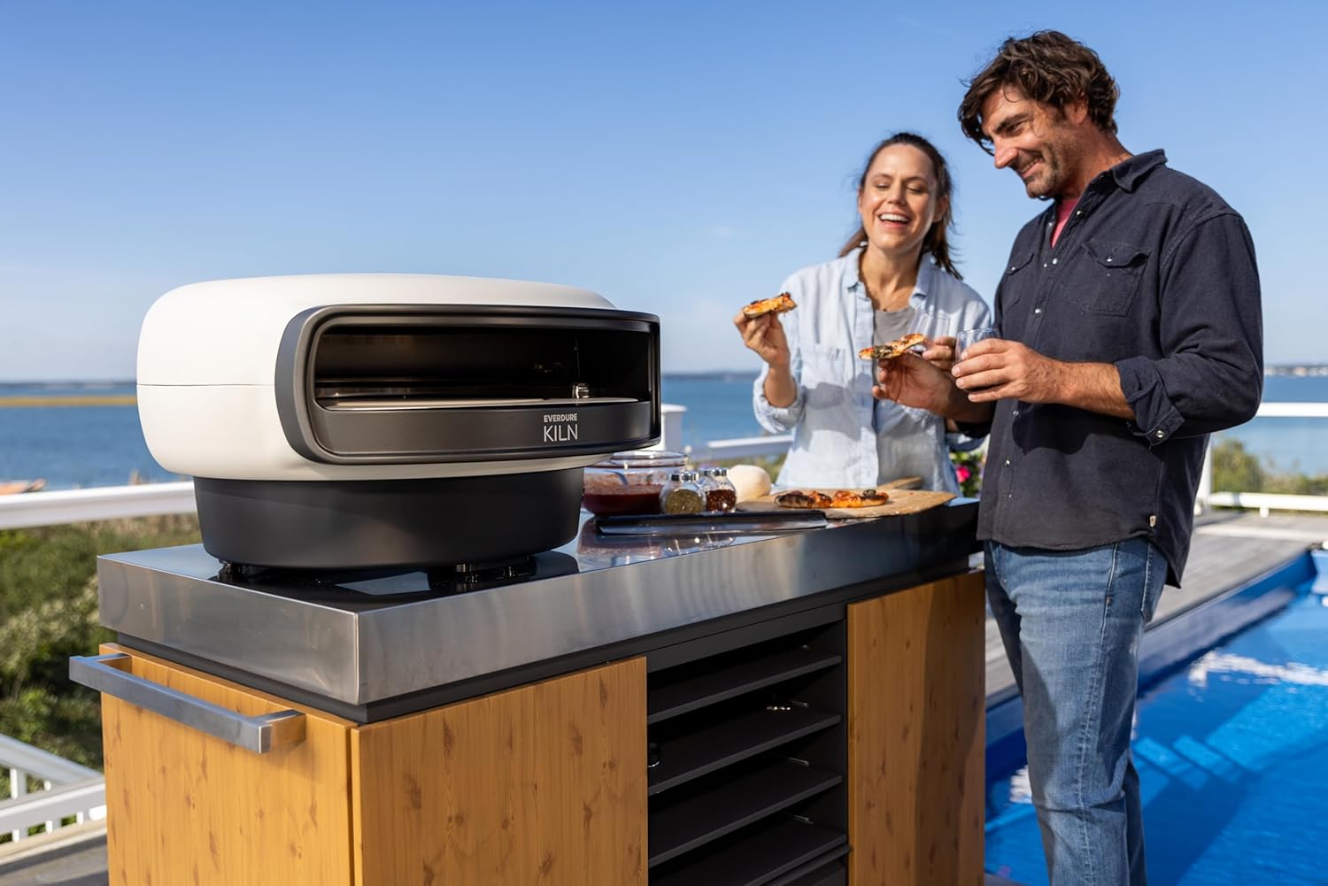 Everdure KILN R Series 2-Burner Gas Pizza Oven - 16” Restaurant Quality Pizza in Under 2 Minutes - Backyard, Portable Pizza Oven for Families & Pizza Enthusiasts, Cooks More Than Pizza, Stone